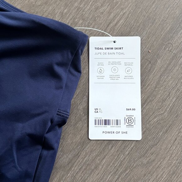 NWT ATHLETA Navy "Tidal Swim Skirt" - Picture 3 of 11